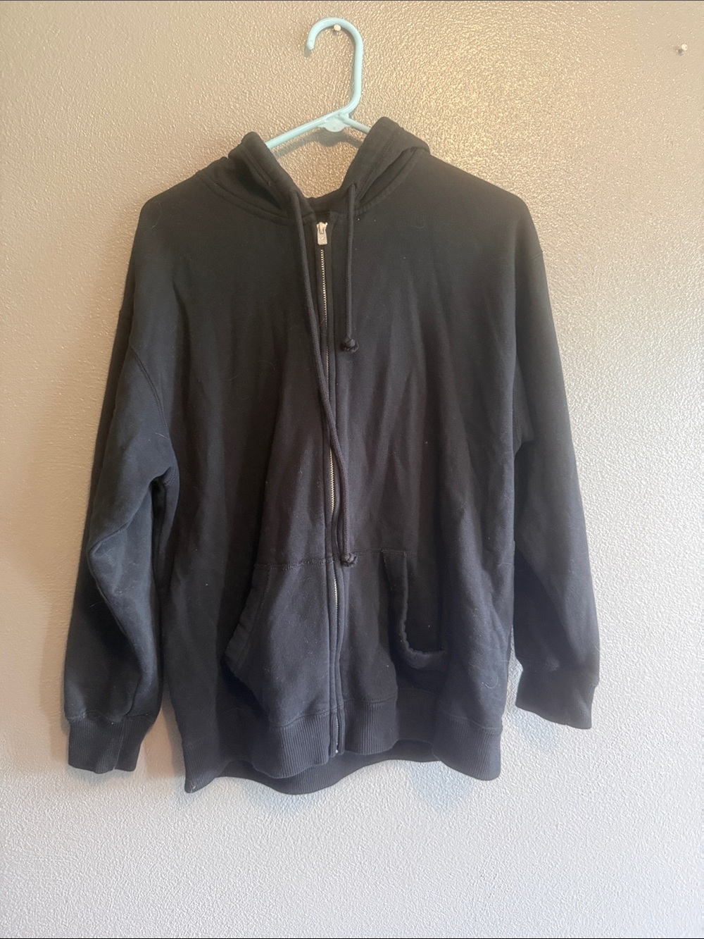 Hollister Black Full-Zip Hooded Sweater
